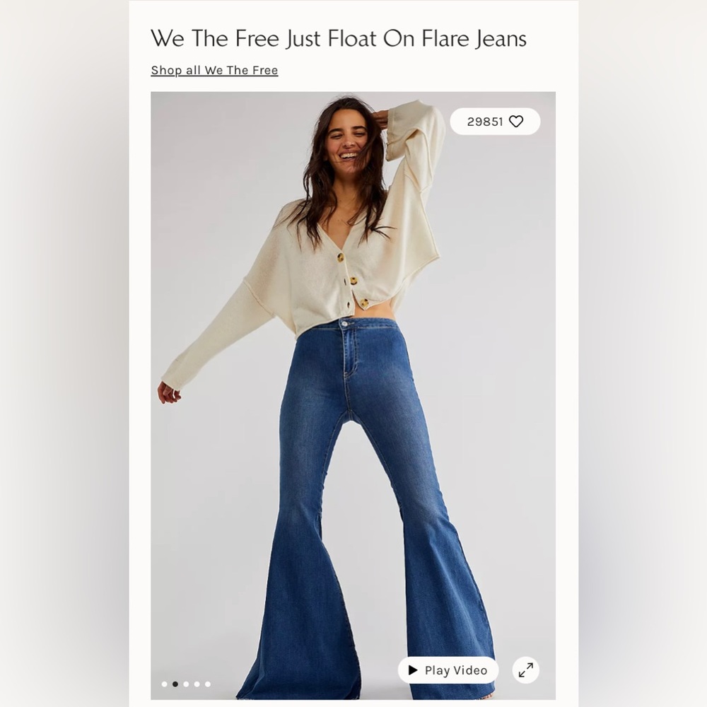 Free People just float on high waist flares- like new!!
